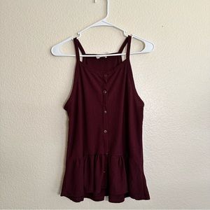 2 for $8 / Olivia Rae Maroon Babydoll Tank